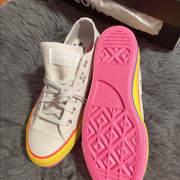 Converse Lift Ox Platform Pride Sneakers Trainers - Picture 5 of 6